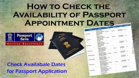 available dates for passport appointment.